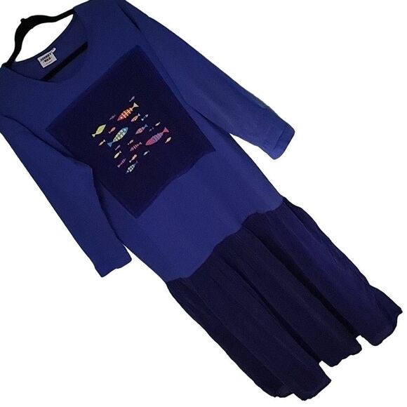 JOHNNY WAS gorgeous royal blue dress - Picture 1 of 13